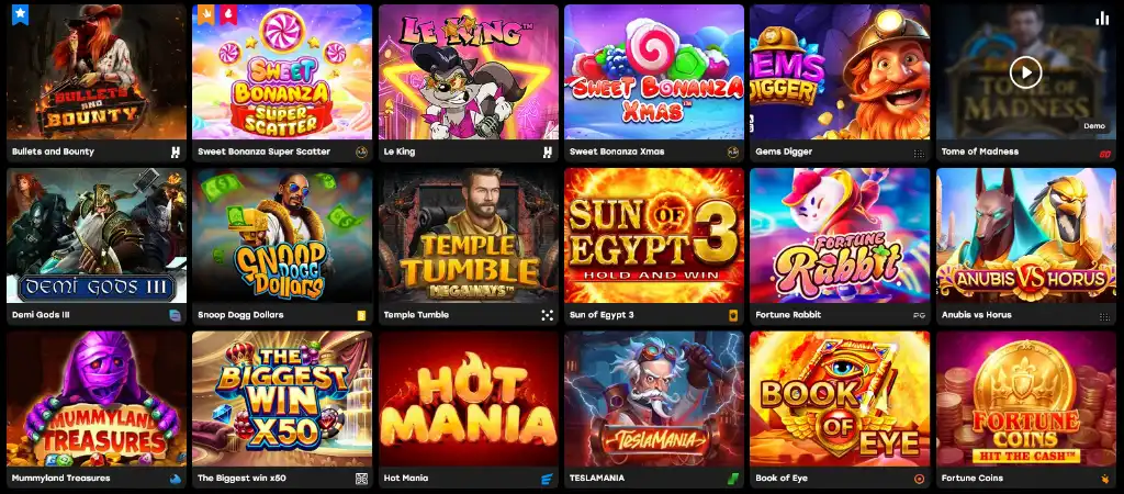 Fairspin online kaszinó nyerőgépek széles választéka, klasszikus és modern slot játékokkal