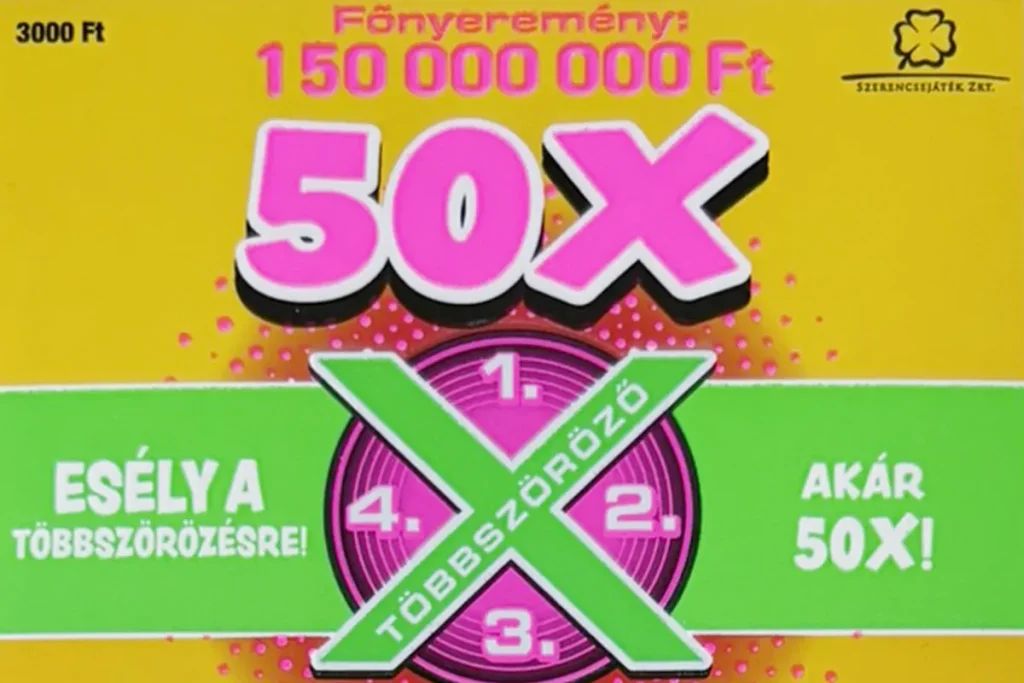 50X sorsjegy borítója