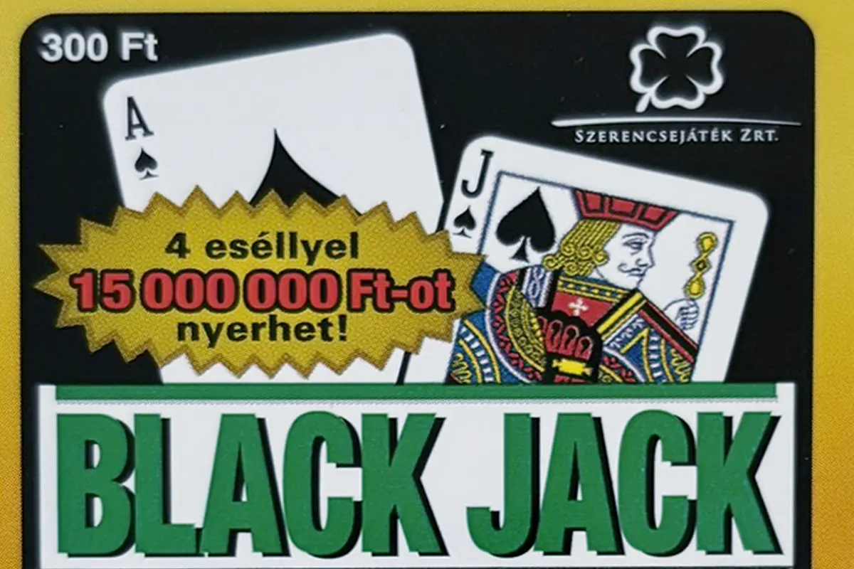 Black Jack sorsjegy, 300 forintos kártyajátékos kaparós sorsjegy, akár 15 millió Ft nyereménnyel