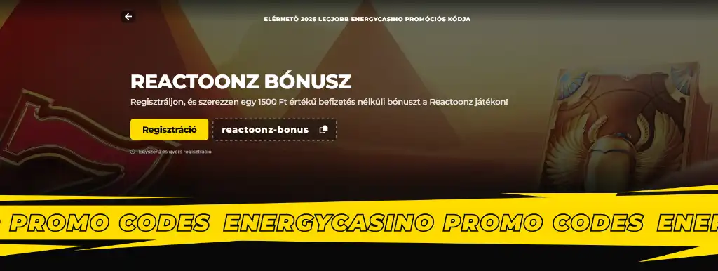 Energy Casino prom&oacute;ci&oacute;s k&oacute;d megad&aacute;sa regisztr&aacute;ci&oacute;kor extra b&oacute;nusz el&eacute;r&eacute;s&eacute;hez