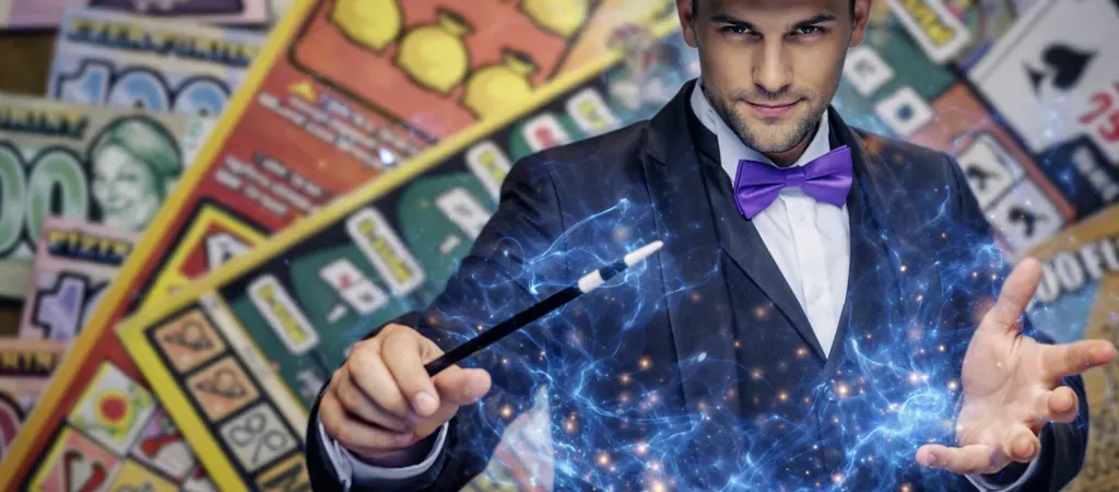 Kapar&oacute;s sorsjegy tr&uuml;kk&ouml;k m&iacute;tosza &eacute;s a nyer&eacute;si es&eacute;ly szimbolikus &aacute;br&aacute;zol&aacute;sban