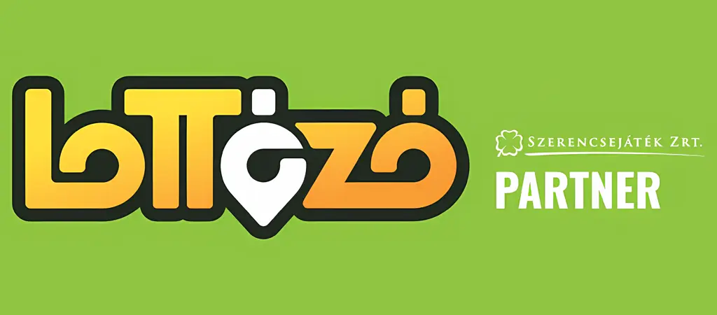 Lott&oacute;z&oacute; hivatalos partner log&oacute; a Szerencsej&aacute;t&eacute;k Zrt egy&uuml;ttműk&ouml;d&eacute;s jel&ouml;l&eacute;s&eacute;re Magyarorsz&aacute;gon