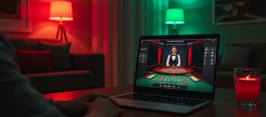 &Eacute;lő oszt&oacute;s rulett j&aacute;t&eacute;k laptopon otthoni k&ouml;rnyezetben online kaszin&oacute; fel&uuml;leten