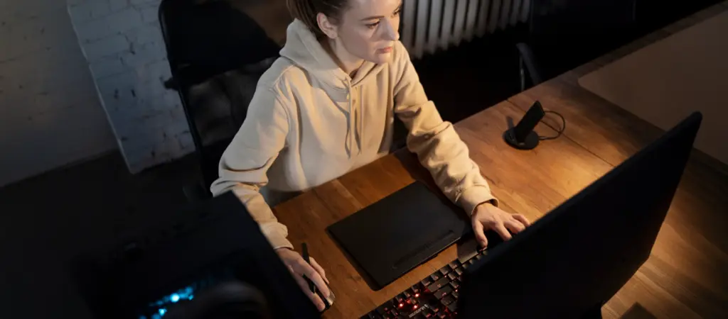 Kiberbiztonság online kaszinó rendszerekben, felhasználó számítógépen játszik biztonságos környezetben