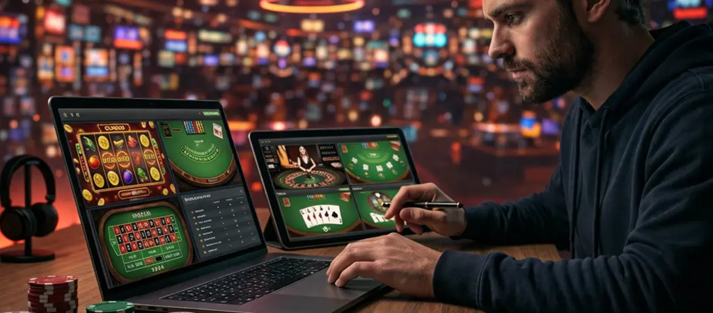 J&aacute;t&eacute;kos laptopon &eacute;s tableten online kaszin&oacute; j&aacute;t&eacute;kokat elemez, a legjobb online kaszin&oacute;k kiv&aacute;laszt&aacute;s&aacute;nak szempontjai