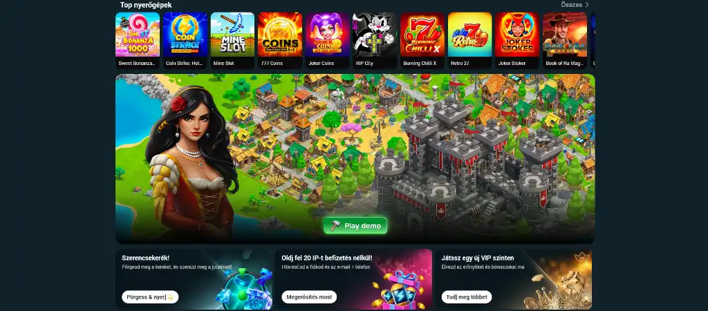 Royal Sea online kaszin&oacute; city builder j&aacute;t&eacute;ka kik&ouml;tő fejleszt&eacute;ssel &eacute;s gy&eacute;m&aacute;nt alap&uacute; extra b&oacute;nusz lehetős&eacute;ggel