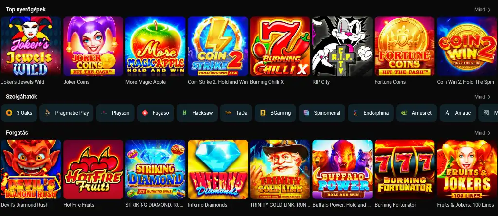 Royal Sea online kaszin&oacute; nyerőg&eacute;p k&iacute;n&aacute;lata k&uuml;l&ouml;nb&ouml;ző slot j&aacute;t&eacute;kokkal &eacute;s szolg&aacute;ltat&oacute;i szűrőkkel