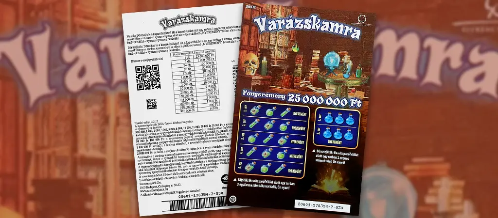 Var&aacute;zskamra kapar&oacute;s sorsjegy elő &eacute;s h&aacute;toldala, hagyom&aacute;nyos magyar kapar&oacute;s j&aacute;t&eacute;k r&eacute;szletes n&eacute;zete