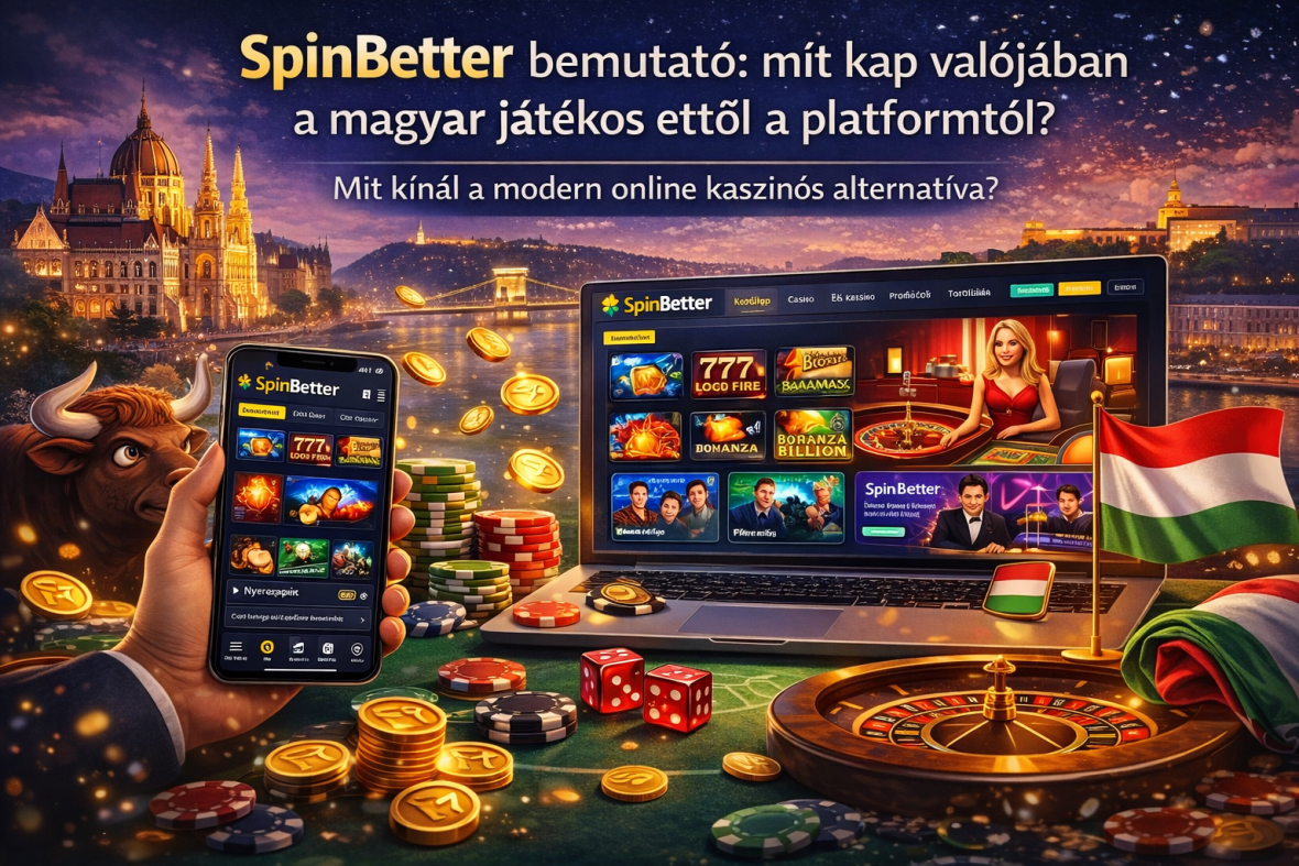 Spinbetter kaszinó, háttérben budapest