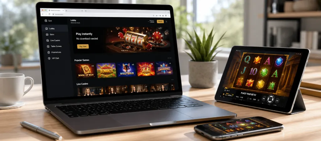 Felhőalap&uacute; kaszin&oacute; j&aacute;t&eacute;k let&ouml;lt&eacute;s n&eacute;lk&uuml;l laptopon, mobiltelefonon &eacute;s t&aacute;blag&eacute;pen