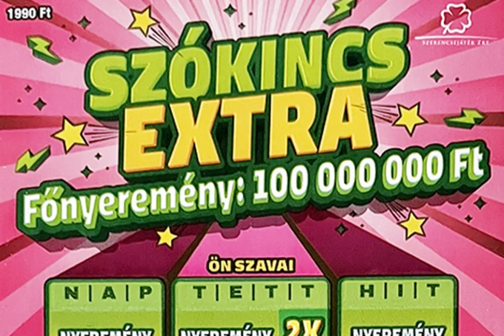Szókincs extra sorsjegy borítója